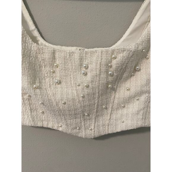 New Altar'd State Preppy Cream Pearl Matching Set Size Medium - Picture 3 of 6